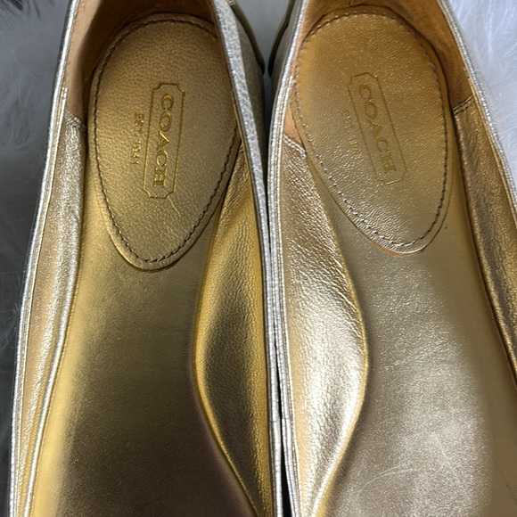 Coach Gold Ballet Flat Shoe - Picture 4 of 5